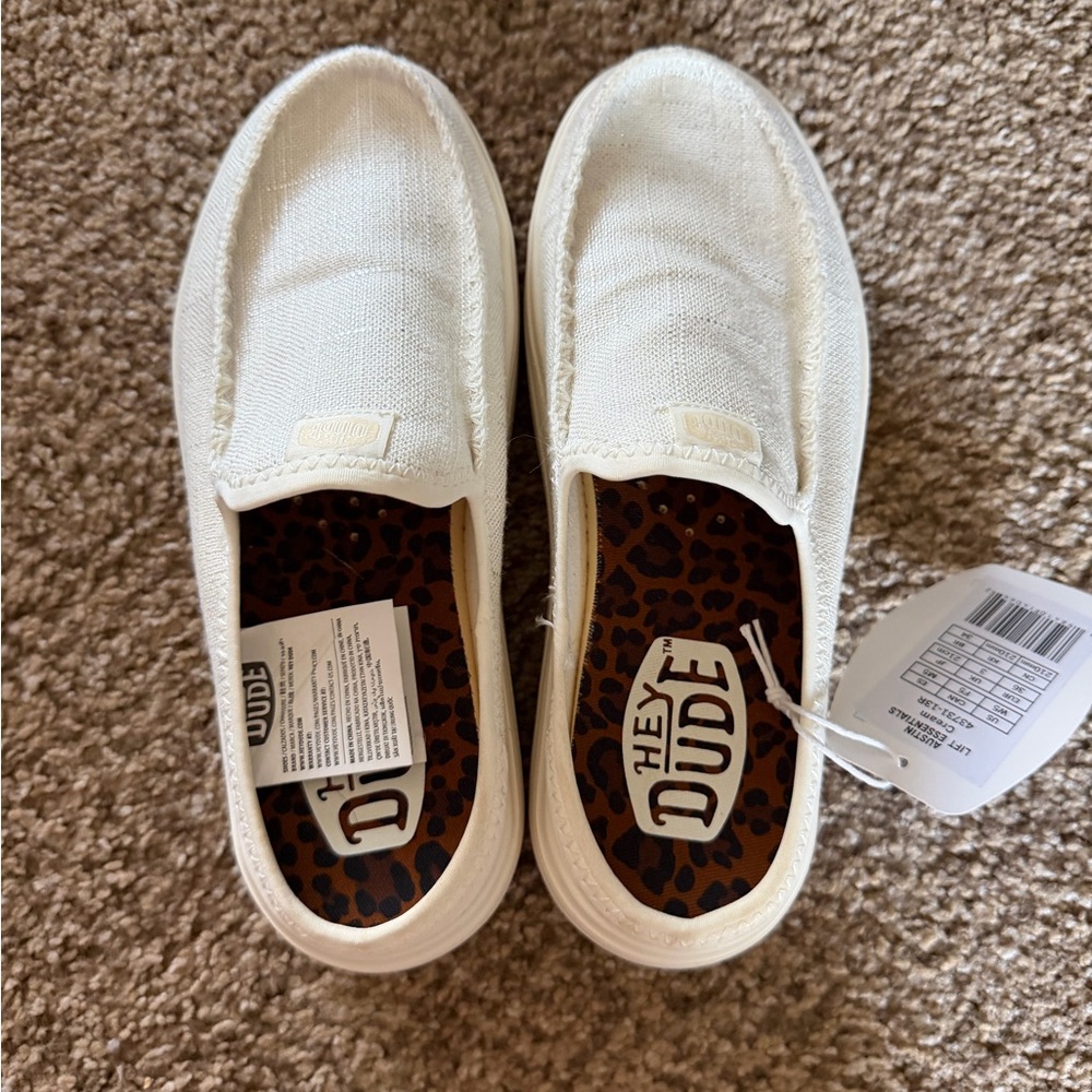 Hey Dude Cream Slip-On Shoes